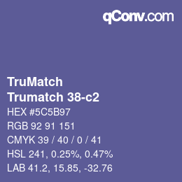 カラーコード: TruMatch - Trumatch 38-c2 | qconv.com