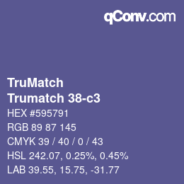 Código de color: TruMatch - Trumatch 38-c3 | qconv.com