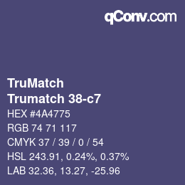 Código de color: TruMatch - Trumatch 38-c7 | qconv.com