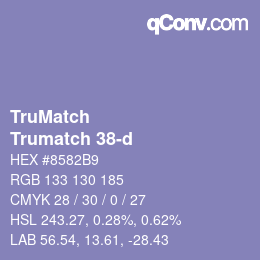 Código de color: TruMatch - Trumatch 38-d | qconv.com