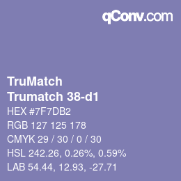 Código de color: TruMatch - Trumatch 38-d1 | qconv.com