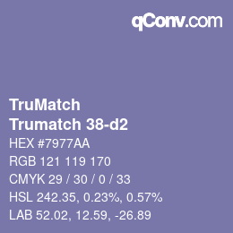 Código de color: TruMatch - Trumatch 38-d2 | qconv.com