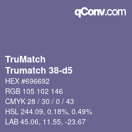 Código de color: TruMatch - Trumatch 38-d5 | qconv.com