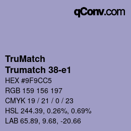 Color code: TruMatch - Trumatch 38-e1 | qconv.com