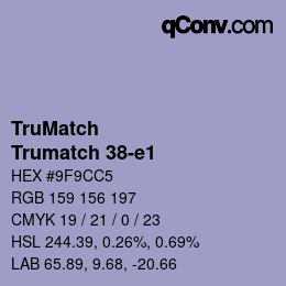 カラーコード: TruMatch - Trumatch 38-e1 | qconv.com