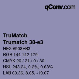Código de color: TruMatch - Trumatch 38-e3 | qconv.com