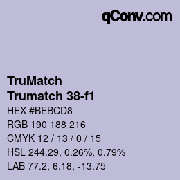 Color code: TruMatch - Trumatch 38-f1 | qconv.com