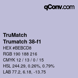 Farbcode: TruMatch - Trumatch 38-f1 | qconv.com