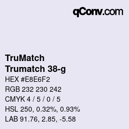 Farbcode: TruMatch - Trumatch 38-g | qconv.com