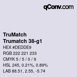 カラーコード: TruMatch - Trumatch 38-g1 | qconv.com