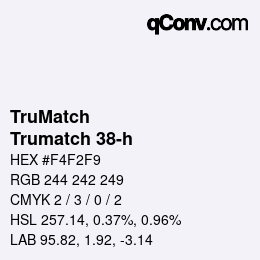Farbcode: TruMatch - Trumatch 38-h | qconv.com