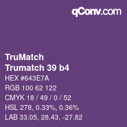 Color code: TruMatch - Trumatch 39 b4 | qconv.com