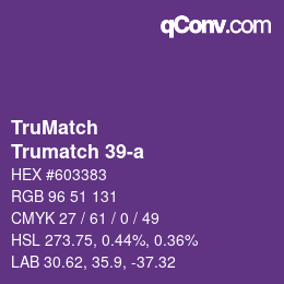 Código de color: TruMatch - Trumatch 39-a | qconv.com