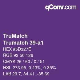 Color code: TruMatch - Trumatch 39-a1 | qconv.com