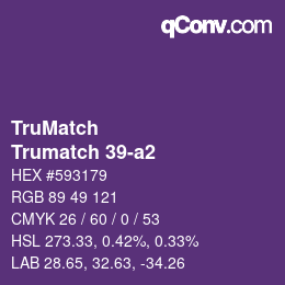 Color code: TruMatch - Trumatch 39-a2 | qconv.com