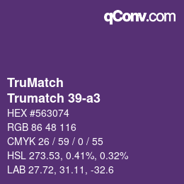 Color code: TruMatch - Trumatch 39-a3 | qconv.com