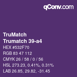 Code couleur: TruMatch - Trumatch 39-a4 | qconv.com