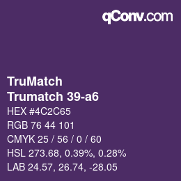 Color code: TruMatch - Trumatch 39-a6 | qconv.com