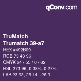 Color code: TruMatch - Trumatch 39-a7 | qconv.com