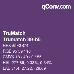 Color code: TruMatch - Trumatch 39-b5 | qconv.com