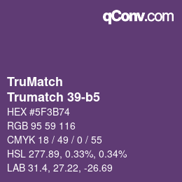 Code couleur: TruMatch - Trumatch 39-b5 | qconv.com