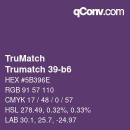Code couleur: TruMatch - Trumatch 39-b6 | qconv.com