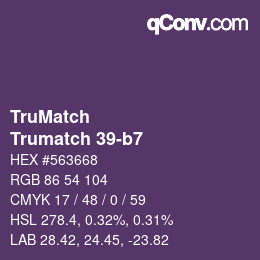 Code couleur: TruMatch - Trumatch 39-b7 | qconv.com