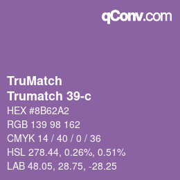 Color code: TruMatch - Trumatch 39-c | qconv.com