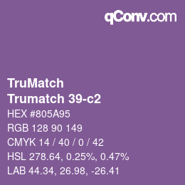 Color code: TruMatch - Trumatch 39-c2 | qconv.com