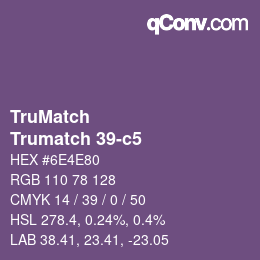 Código de color: TruMatch - Trumatch 39-c5 | qconv.com