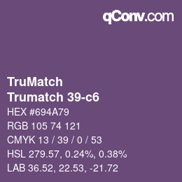 Código de color: TruMatch - Trumatch 39-c6 | qconv.com