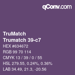 Color code: TruMatch - Trumatch 39-c7 | qconv.com