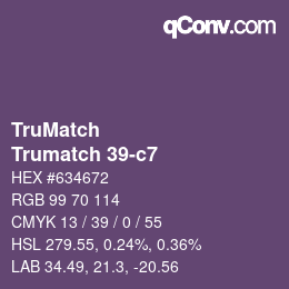 Code couleur: TruMatch - Trumatch 39-c7 | qconv.com