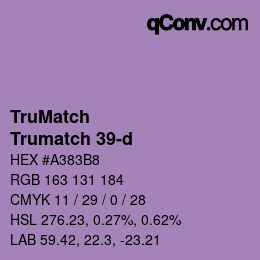 カラーコード: TruMatch - Trumatch 39-d | qconv.com