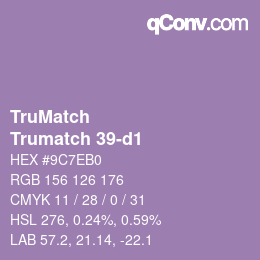 Code couleur: TruMatch - Trumatch 39-d1 | qconv.com