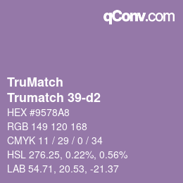 Code couleur: TruMatch - Trumatch 39-d2 | qconv.com