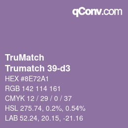 Code couleur: TruMatch - Trumatch 39-d3 | qconv.com