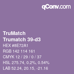 カラーコード: TruMatch - Trumatch 39-d3 | qconv.com