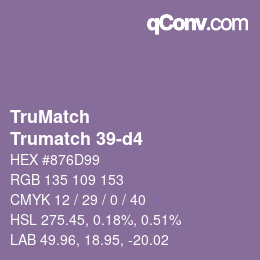 Color code: TruMatch - Trumatch 39-d4 | qconv.com