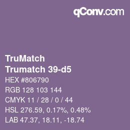 Code couleur: TruMatch - Trumatch 39-d5 | qconv.com
