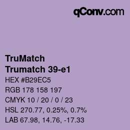 Color code: TruMatch - Trumatch 39-e1 | qconv.com