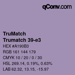 Code couleur: TruMatch - Trumatch 39-e3 | qconv.com