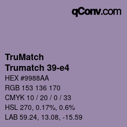 Color code: TruMatch - Trumatch 39-e4 | qconv.com