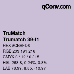 Color code: TruMatch - Trumatch 39-f1 | qconv.com