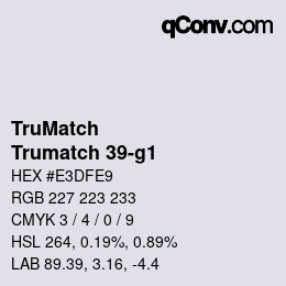 カラーコード: TruMatch - Trumatch 39-g1 | qconv.com