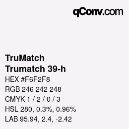 Color code: TruMatch - Trumatch 39-h | qconv.com