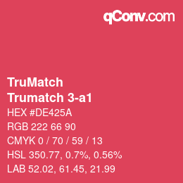 Code couleur: TruMatch - Trumatch 3-a1 | qconv.com