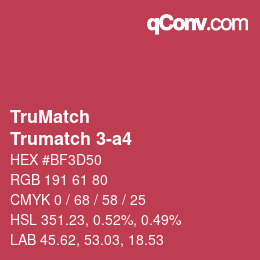 Code couleur: TruMatch - Trumatch 3-a4 | qconv.com