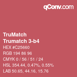 Code couleur: TruMatch - Trumatch 3-b4 | qconv.com