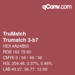 カラーコード: TruMatch - Trumatch 3-b7 | qconv.com